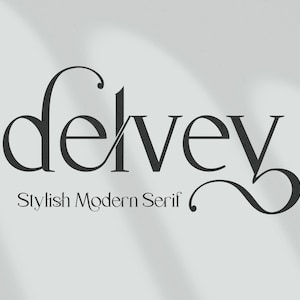 Delvey Modern Serif Font: Stylish Ligatures, Cricut & Procreate Font