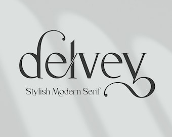 Delvey Modern Serif Font - Modern Font, Cricut Font, Procreate Font, Boho Font, Rustic Font, Swash Font, Logo Font, Branding Font