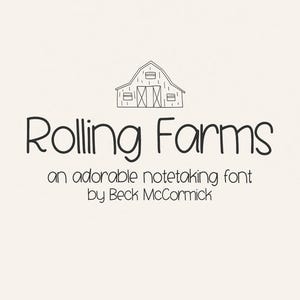 Police Rolling Farms - police professeur, création de polices de caractères, police Goodnotes, police mignonne, police Procreate, police Cricut, police de prise de notes, police de l'agenda
