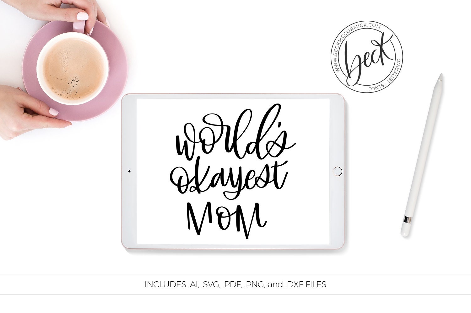 Download World's Okayest Mom SVG File Mom Silhouette Cut File | Etsy