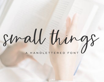 Small Things Font - Bouncy Handwritten Script Font, Cricut Fonts, Procreate Fonts, Calligraphy, Modern Font, Cursive Font, Fonts for Cricut