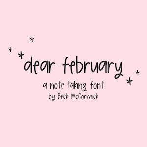 Font Dear February - Font divertente, Font per lavori manuali, Font Goodnotes, Font carino, Font Procreate, Font Cricut, Font scritto a mano eccentrico, Prendere appunti