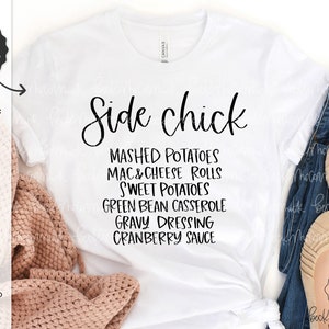 Side Chick SVG - Cricut SVG - Archivo Cricut - Archivo de silueta - Acción de Gracias SVG - Lados de Acción de Gracias Svg - Puré de patatas Svg - Salsa Svg