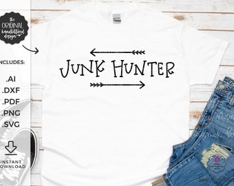 Archivo SVG de Junk Hunter - Cricut Svg - SVG con letras a mano - Descarga instantánea para Cricut - Descargar silueta - Southern SVG - Flea Market Svg