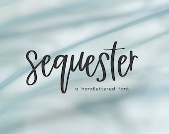 Sequester Font - Modern Script Font, Handwritten Script Font, Fonts for Cricut, Procreate Font, Handlettering, Handwriting Fonts, Logo Fonts