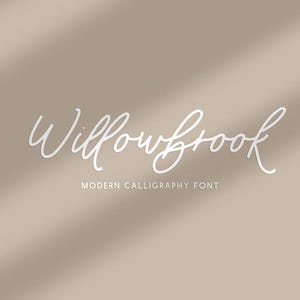 Fuente Willowbrook Script: Caligrafía moderna, compatible con Cricut y Procreate.