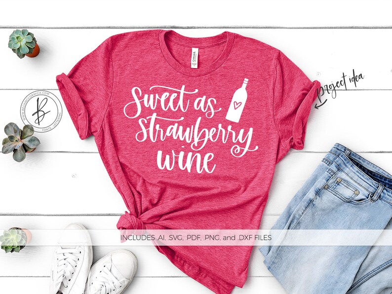 Download Sweet as Strawberry Wine SVG Cut File Handlettered SVG | Etsy