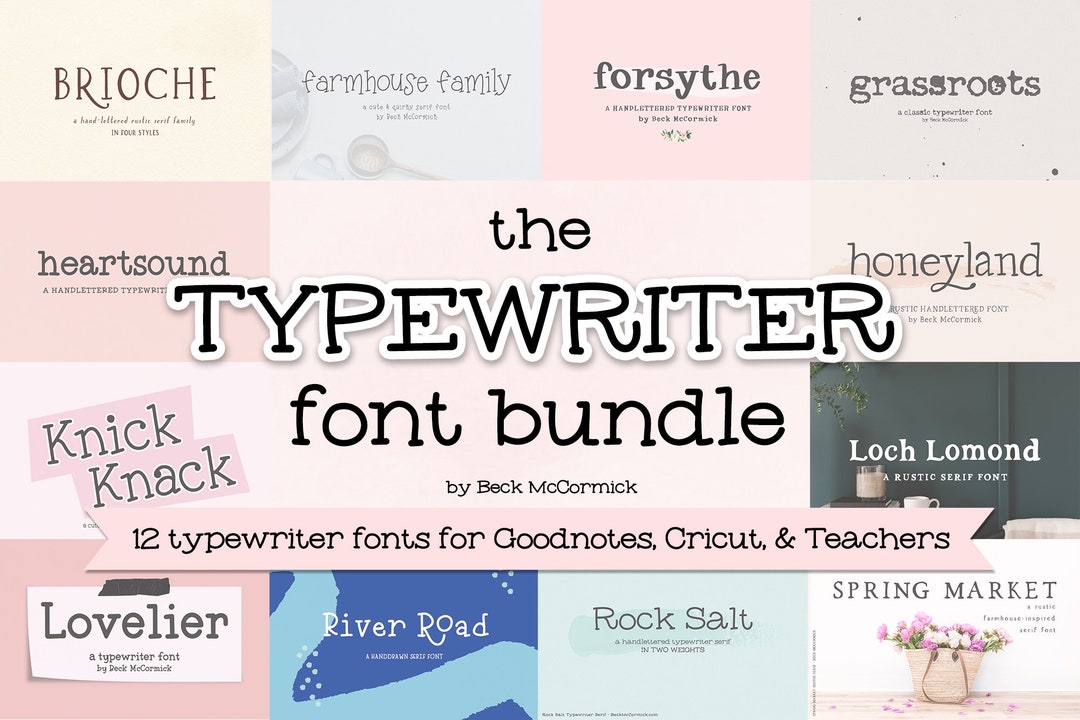 The Typewriter Font Bundle Goodnotes Font Procreate Font Serif Font