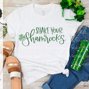 Schütteln Sie Ihre Shamrocks SVG - Silhouette Schnitt Datei - Sofortiger Download Cricut - Cricut-Datei - St. Patricks Day SVG - Shamrock Shirt