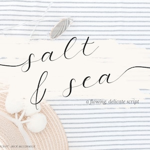 Salt and Sea Cursive Font - Modern Calligraphy, Handwritten Script Font, Cricut Font, Procreate Font, Wedding Fonts, Handwriting Font