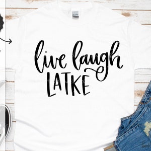 Live Laugh Latke SVG - fichier Cricut - téléchargement immédiat Cricut - Silhouette téléchargement instantané - Hanoucca SVG - Menorah Svg