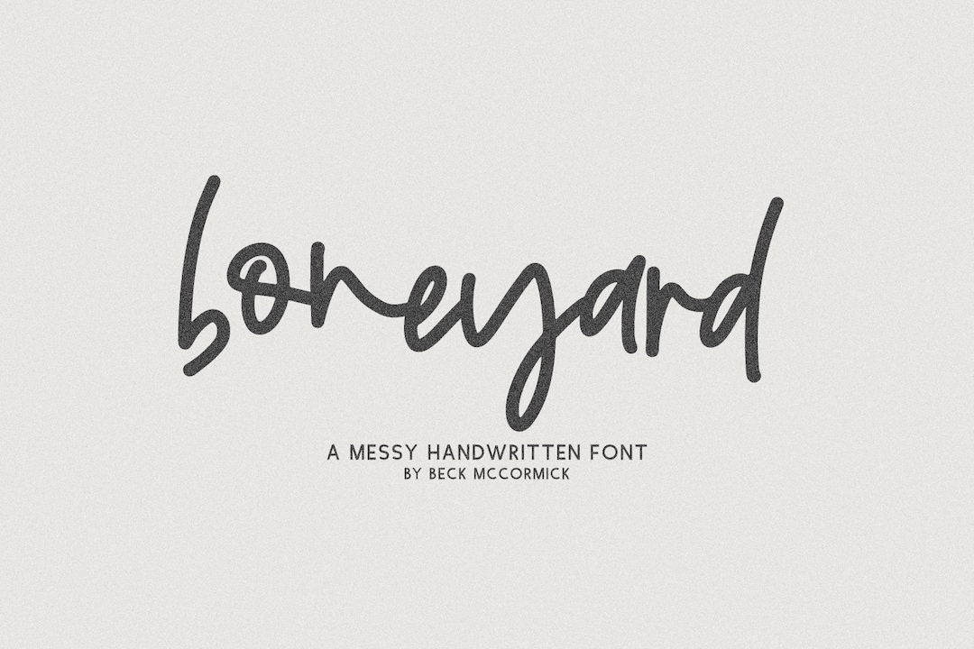 Boneyard Script Font: Messy Monoline Handwriting Font - Etsy