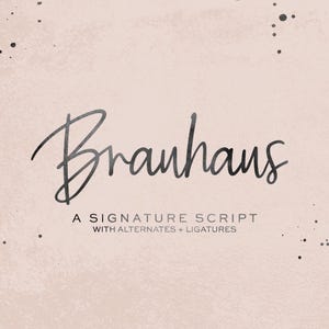 Brauhaus Script Font - Handwritten Script Font, Cricut Fonts, Procreate Fonts, Cursive Font, Fonts for Cricut, Signature Fonts, Logo Fonts