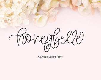 Honeybelle 筆記体フォント - 楽しいフォント、弾むフォント、Cricut 用フォント、かわいいフォント、Procreate 用フォント、Cricut フォント、風変わりな手書きフォント