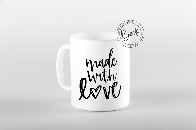 Download Made with Love SVG Love Heart Silhouette Cut File | Etsy