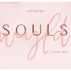 Souls Wyld Font Trio: Modern Script & Sans Fonts
