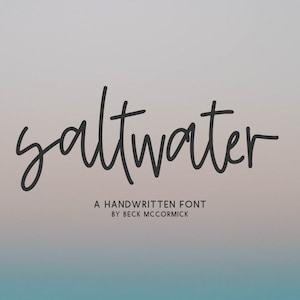 Saltwater Script Font - Handwriting Font, Goodnotes Font, Handwritten Font, Cursive Fonts, Cricut Fonts, Procreate Font, Modern Font