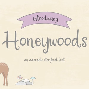 Honeywoods Storybook Font - Fun Fonts, Crafting Fonts, Fonts for Cricut, Cute Font, Font for Procreate, Cricut Font, Quirky Handwritten Font