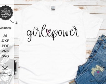 Archivo SVG Girl Power - Cricut SVG - Archivo Cricut - Descarga Cricut - Archivo de silueta - Empoderamiento de las mujeres - Empoderar a las jóvenes - Retro Svg