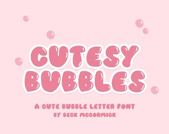 Carattere Cutesy Bubbles: carattere sans-serif spesso per Cricut e Procreate