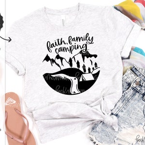 Familia de fe y archivo SVG de camping - Verano Svg - Camping Svg - Divertido Svg - Cricut SVG - Archivo SVG - Tienda de campaña - Lindo Svg