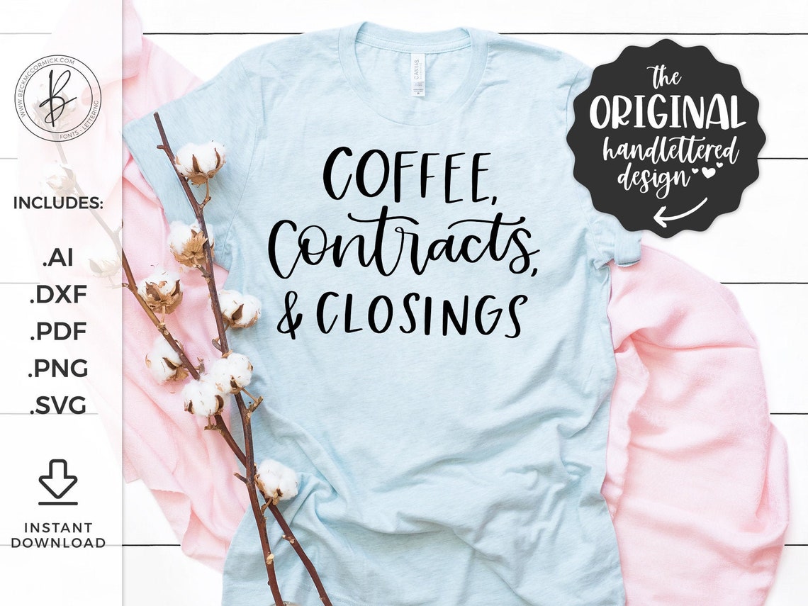 Coffee Contracts Closings SVG Silhouette File Cricut SVG Etsy