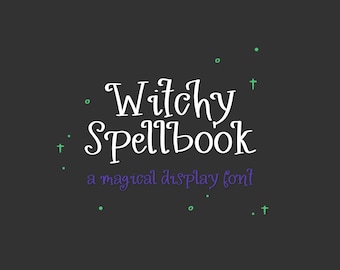 Witchy Spellbook Font: Curly Serif for Cricut & Procreate, Halloween Magic Fonts