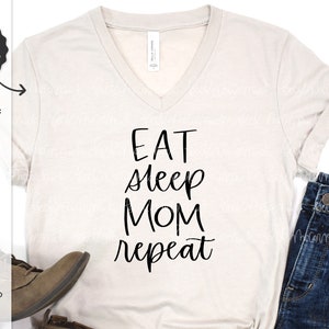 Manger dormir maman répéter SVG - téléchargement immédiat pour Cricut - téléchargement immédiat Silhouette - maison SVG - maternité Svg
