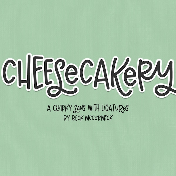 Cheesecakery Sans Font - Fun Font, Crafting Fonts, Goodnotes Font, Glowforge Font, Procreate Font, Cricut Font, Quirky Handwritten Font