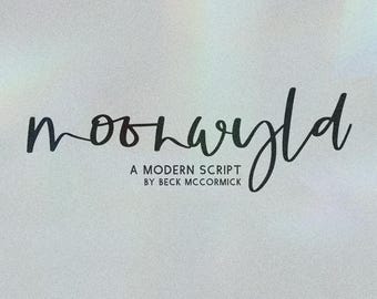 Moonwyld Script Font: Modern Calligraphy with Ligatures