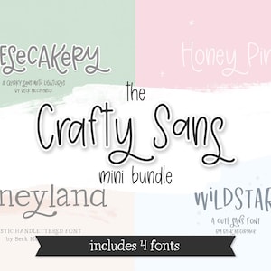 Crafty Sans ミニバンドル - GoodNotes フォント - Procreate フォント - Silhouette フォント - Cricut フォント - Glowforge フォント - 教師用フォント - 子供用フォント