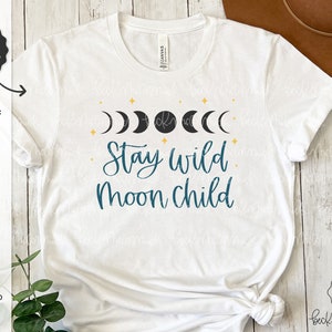 Blijf wild maan kind SVG - Cricut SVG - silhouet SVG - Cricut bestand - Cricut downloaden - Svg-bestanden - fasen van de maan Svg