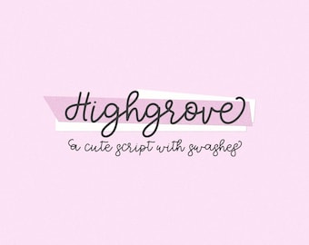 Highgrove Schreibschrift: Moderne Kalligraphie, Cricut & Procreate Schriftart