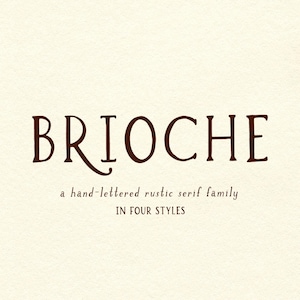 Fuente Brioche Rustic: fuente serif con letras a mano, fuente estilo granja, fuente rústica, fuentes para Cricut, fuentes para Procreate, fuentes para Photoshop