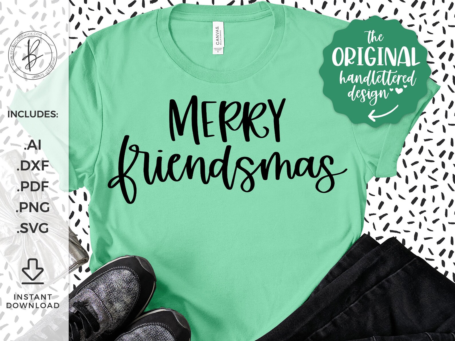 Merry Friendsmas SVG Silhouette Cut File Instant Download | Etsy