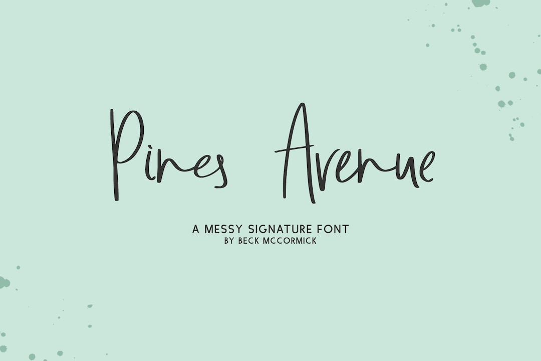 Pines Avenue Font: Messy Handwritten Script for Cricut & Procreate - Etsy