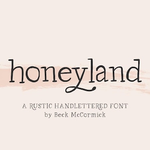 Honeyland Serif Font - Farmhouse Fonts, Cricut Fonts, Modern Fonts, Handwritten Font, Procreate Fonts, Typewriter Font, Goodnotes Font