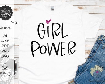 Archivo SVG Girl Power - Cricut SVG - Archivo Cricut - Descarga Cricut - Archivo de silueta - Empoderamiento de las mujeres - Empoderar a las jóvenes - Retro Svg