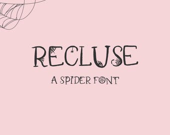 Recluse Spider Font - Serif Font, Halloween Fonts
