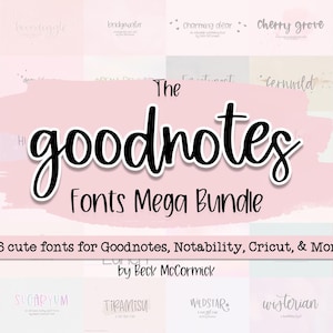 Mega Bundle de polices Goodnotes - police GoodNotes - police Procreate - police cursive - police Cricut - police à usage commercial - polices enseignant