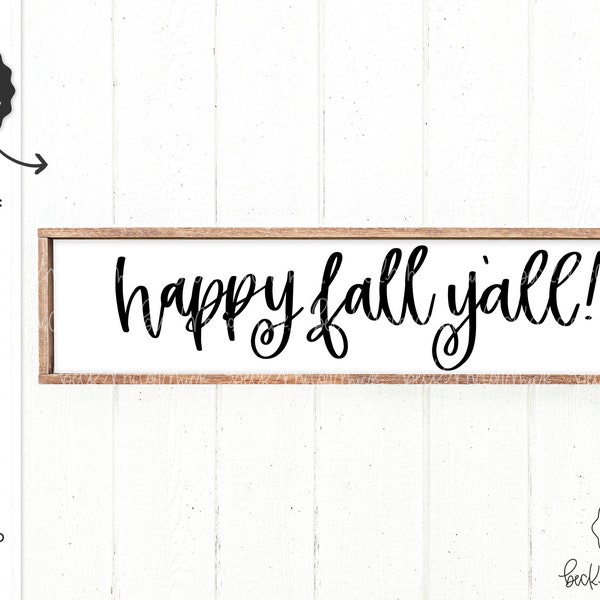 Happy Fall Y'all SVG File - Silhouette Cut File - Instant Download for Cricut - Instant Download Silhouette - Fall SVG - Thanksgiving SVG
