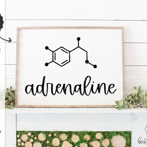 Adrénaline SVG - Structure moléculaire SVG - Science Svg - téléchargement immédiat Cricut - Cricut Svg - Adrénaline molécule Svg