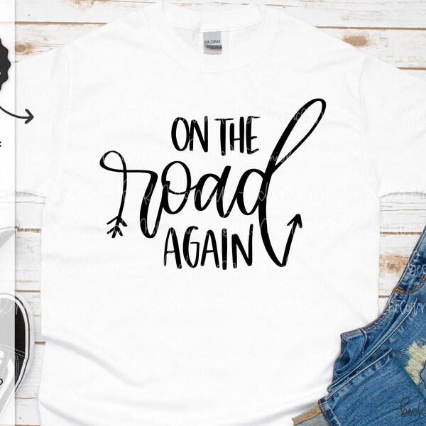 On The Road Again SVG File - Silhouette Cut File - Hand-lettered SVG - Instant Download for Cricut - Download Silhouette - Willie SVG