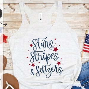 Stars Stripes & Seltzers SVG - Amérique SVG - 4 juillet SVG - fichier de coupe - téléchargement immédiat Cricut - Cricut Svg - Svg patriotique