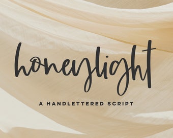 Honeylight Script Font - Modern Script Font, Procreate Fonts, Handwritten Script Font, Signature Font, Fonts for Cricut, Logo Fonts