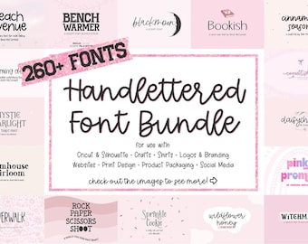 Handlettered Font Bundle: 260+ Cricut Fonts, Goodnotes Fonts