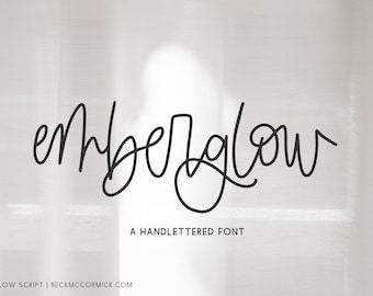 Emberglow Script Font - Modern Calligraphy, Procreate Fonts, Handwritten Script Font, Signature Font, Fonts for Cricut, Logo Fonts