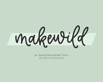 Police manuscrite Makewild : calligraphie moderne avec ligatures, police de caractères pour mariage