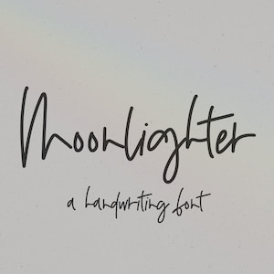 Moonlighter Script Font - Modern Calligraphy, Handwritten Script Font, Boho Font, Cursive Fonts, Cricut Fonts, Procreate Fonts, Modern Fonts