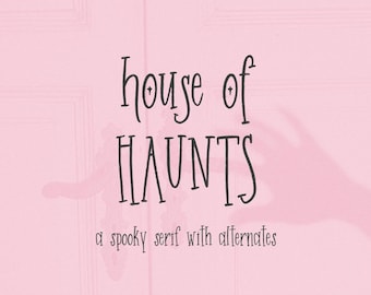 House of Haunts Serif Font for Cricut & Procreate, Halloween Fonts, Tarot Font